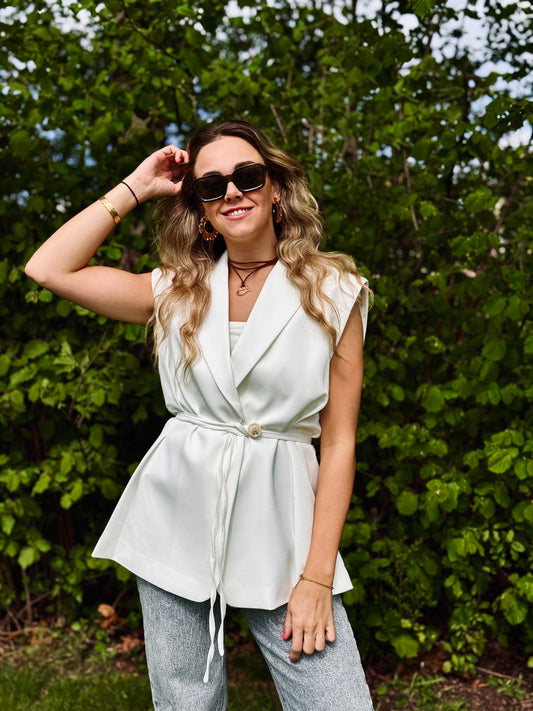 Elegante Gilet Wit
